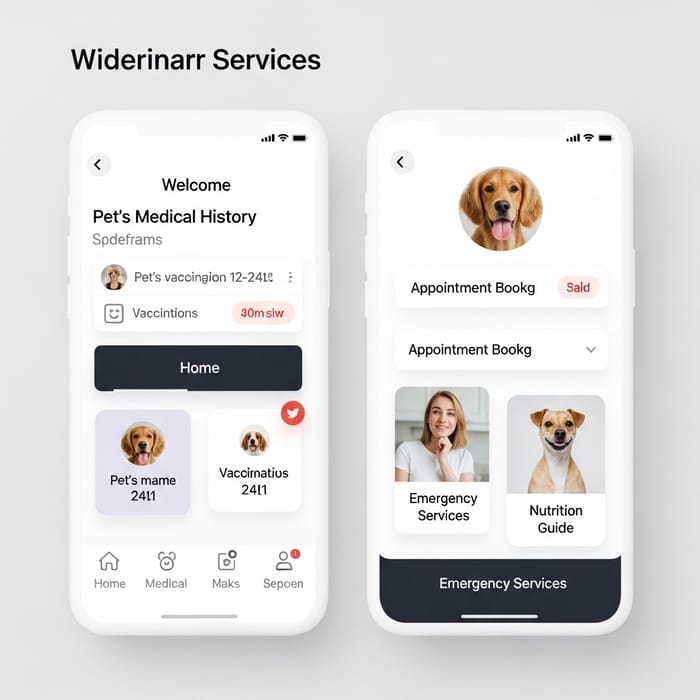 Veterinary App Wireframe Design | Pet Medical History, Appointments Veterinary App Wireframe Design | Pet Medical History, Appointments