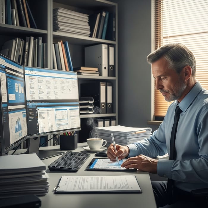 Professional Data Analyst Deep in Thought | Analyzing and Updating Information