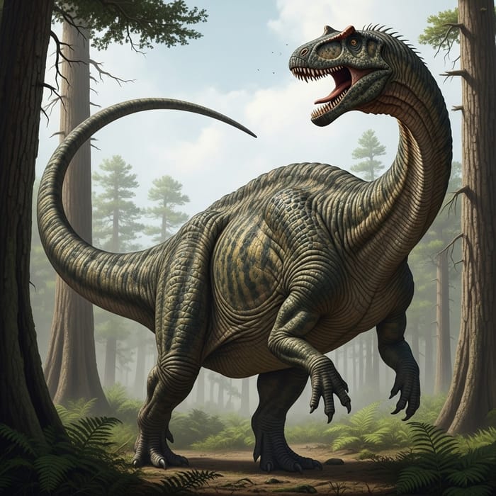 Mesozoic Dinosaur in Ancient Ferns & Forests Habitat Mesozoic Dinosaur in Ancient Ferns & Forests Habitat