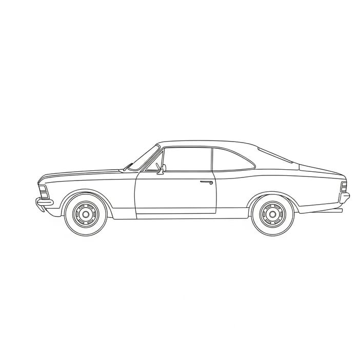 Draw a Chevrolet Opala Minimalist Sketch on Transparent Background Draw a Chevrolet Opala Minimalist Sketch on Transparent Background