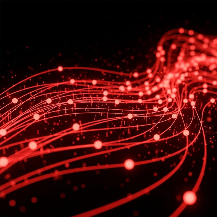Captivating Red Digital Network | Data Flow & Connectedness Captivating Red Digital Network | Data Flow & Connectedness
