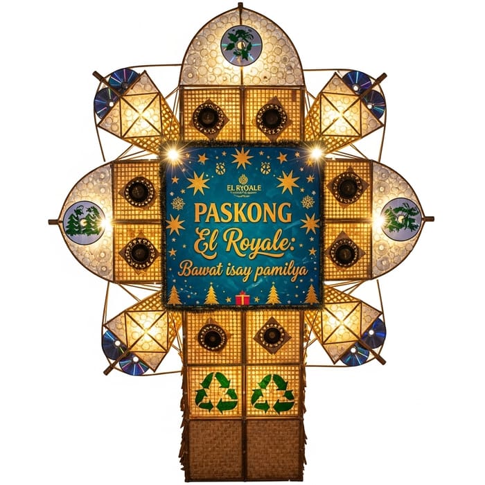 5ft Recycled Parol Design with Indigenous Materials: PASKONG EL Royale Theme