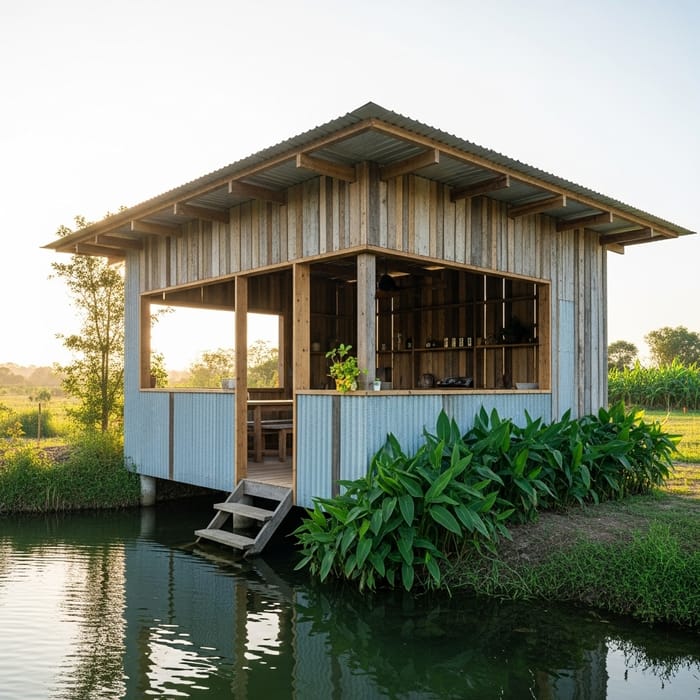 Lakefront Loft Gazebo on Eco Farm | Unique Contemporary Architecture