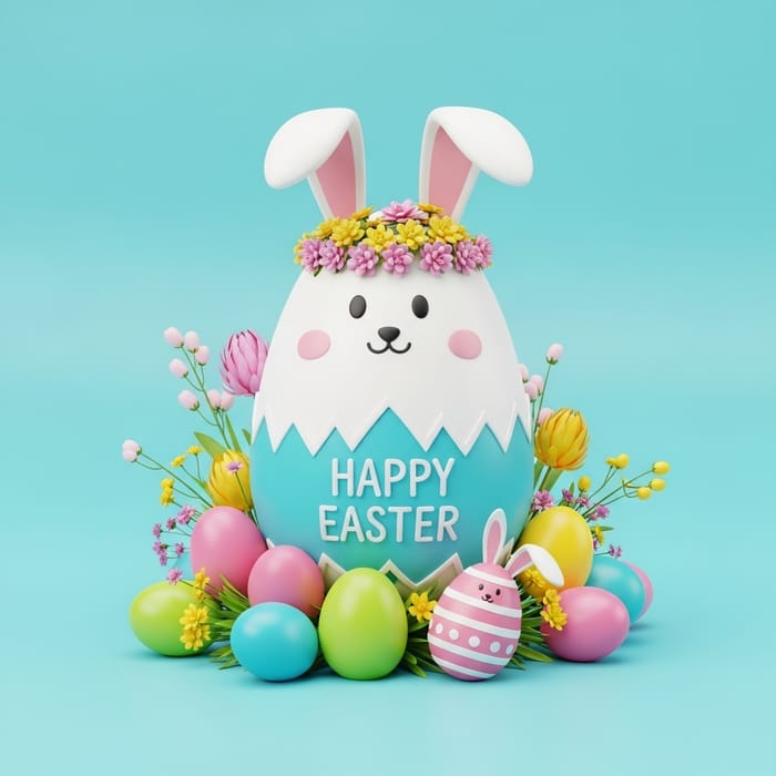 Joyful & Minimalistic Easter Image to Share with Loved Ones