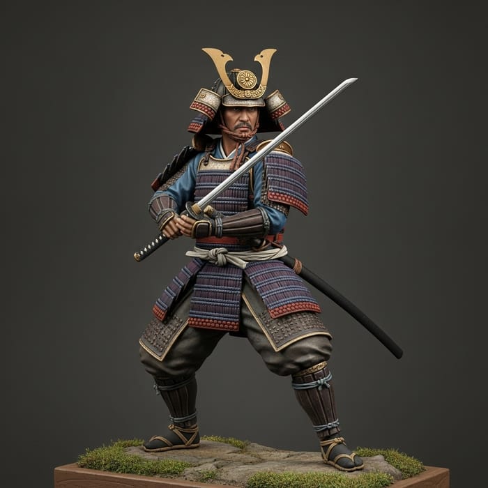 Traditional Japanese Swordsman Portrait | Detailed Samurai Warrior Traditional Japanese Swordsman Portrait | Detailed Samurai Warrior