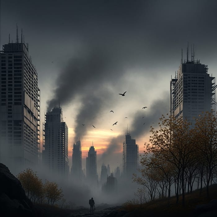 Air Pollution: Grim Cityscape Smoky Haze Air Pollution: Grim Cityscape Smoky Haze