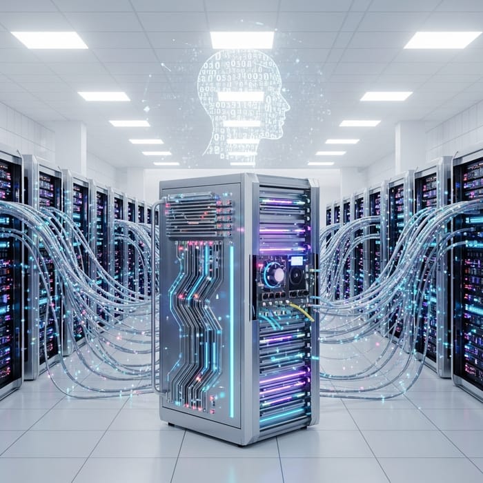 Artificial Intelligence Mainframe: Modern Silver Circuitry Artificial Intelligence Mainframe: Modern Silver Circuitry