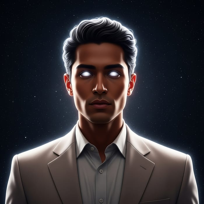 Ethereal Celestial Being in Stylish Suit