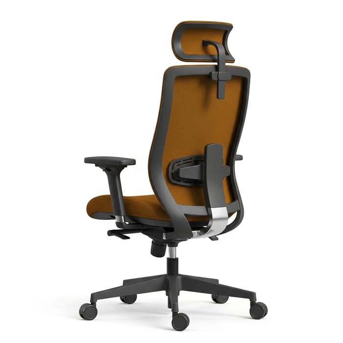 Detailed Back View Ergonomic Chair - Supportive Upholstered Design Detailed Back View Ergonomic Chair - Supportive Upholstered Design