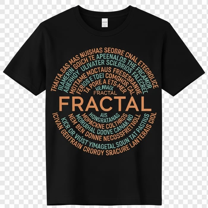 Circular Fractal Daisy Typography T-Shirt Design Circular Fractal Daisy Typography T-Shirt Design