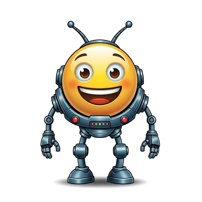 Vibrant Emoji Robot in Bold Yellow Vibrant Emoji Robot in Bold Yellow
