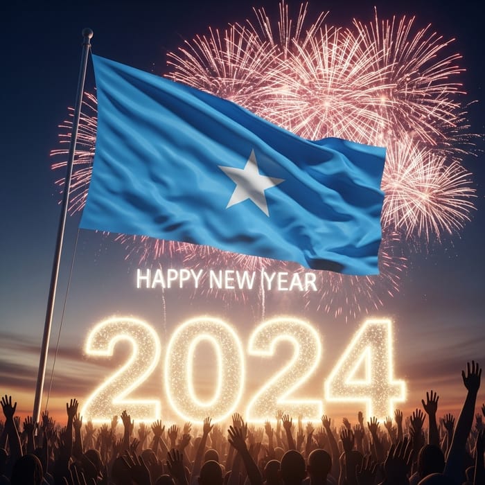 2024 New Year Somali Flag Celebration - Festive Scene