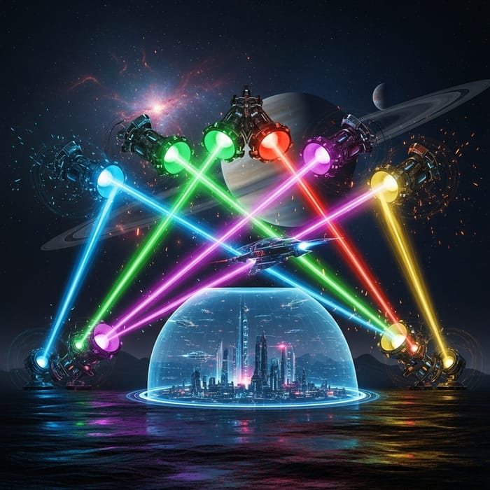 Vibrant Sci-Fi Lights: A Five-Colored Spectacle