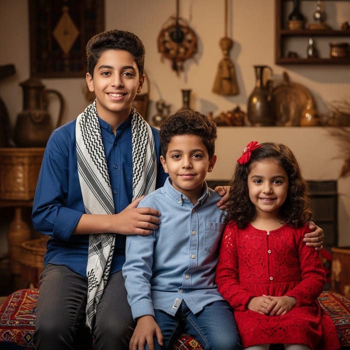 Lovely Egyptian Family with Kids | Traditional Outfits Lovely Egyptian Family with Kids | Traditional Outfits