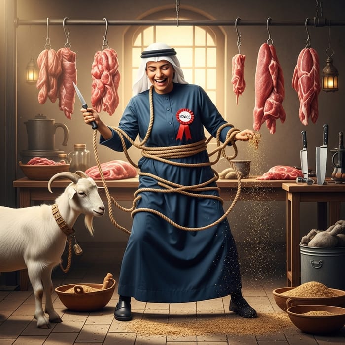 Novice Butcher's Comedic Eid al-Adha Preparation Mishaps Novice Butcher's Comedic Eid al-Adha Preparation Mishaps