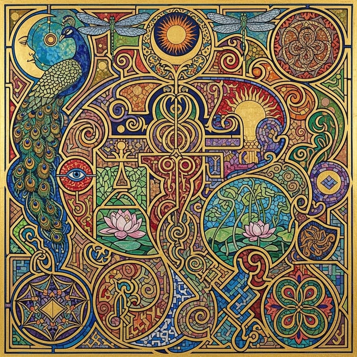 Mosaic Painting Transformation inspired by Klimt