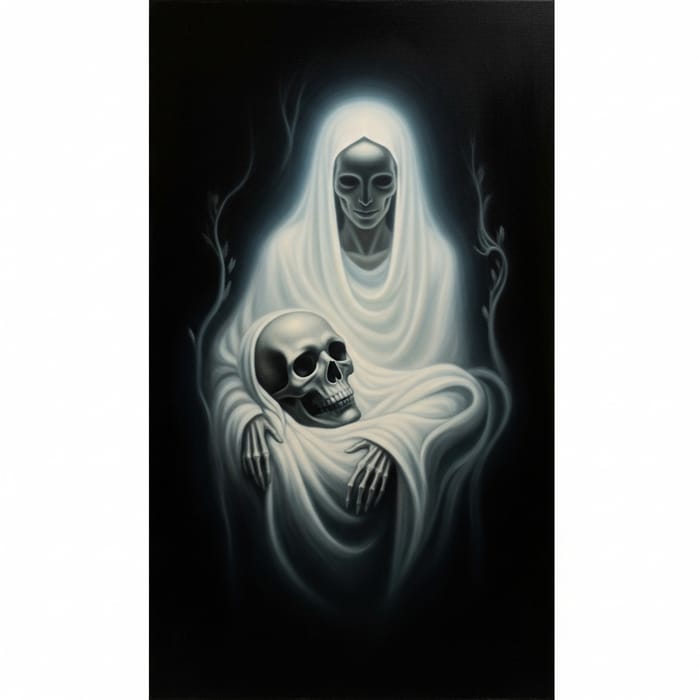 Surrealistic Interpretation of Death with Ethereal Light and Shadow Surrealistic Interpretation of Death with Ethereal Light and Shadow