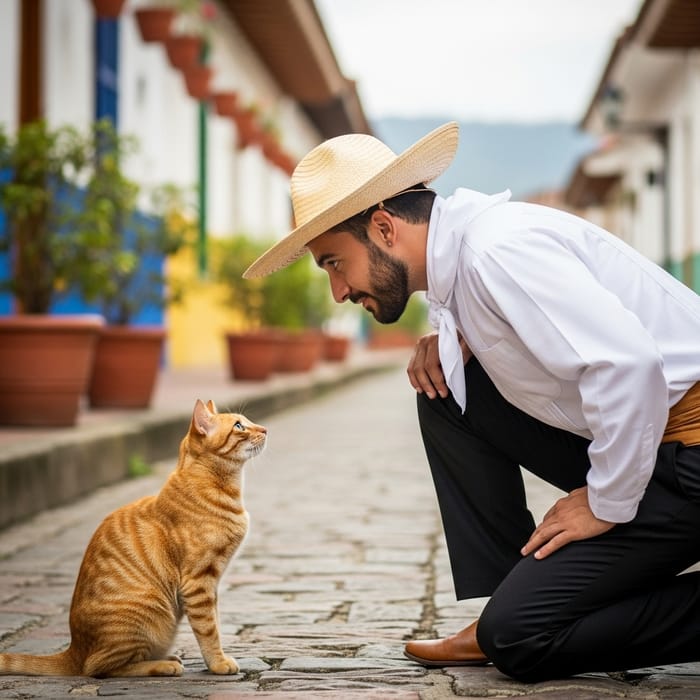 Tabby Cat Confronts Pablo Escobar - Intense Standoff Tabby Cat Confronts Pablo Escobar - Intense Standoff