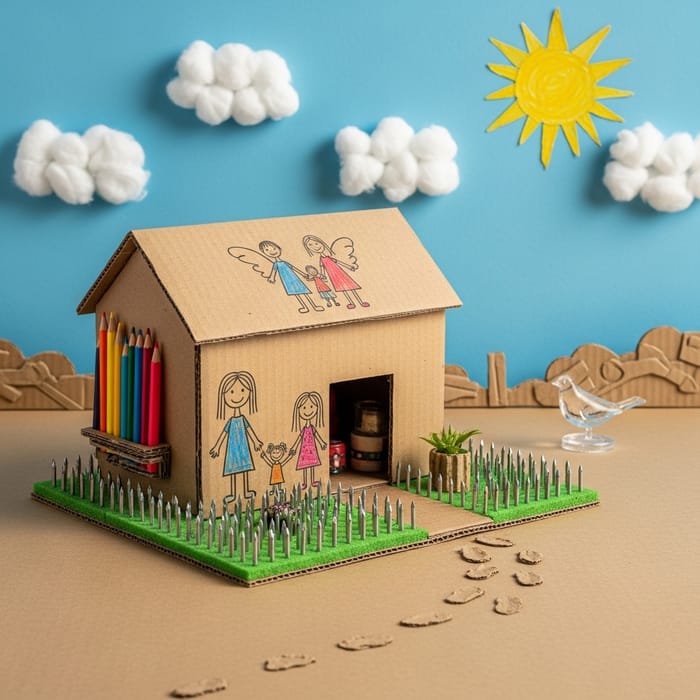 Cardboard World of Childhood Memories: Miniature House & Artistic Imagination Cardboard World of Childhood Memories: Miniature House & Artistic Imagination