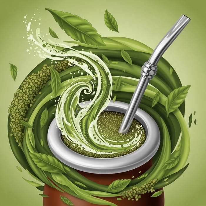 Abstract Yerba Mate Art: Green Nature Fusion Abstract Yerba Mate Art: Green Nature Fusion