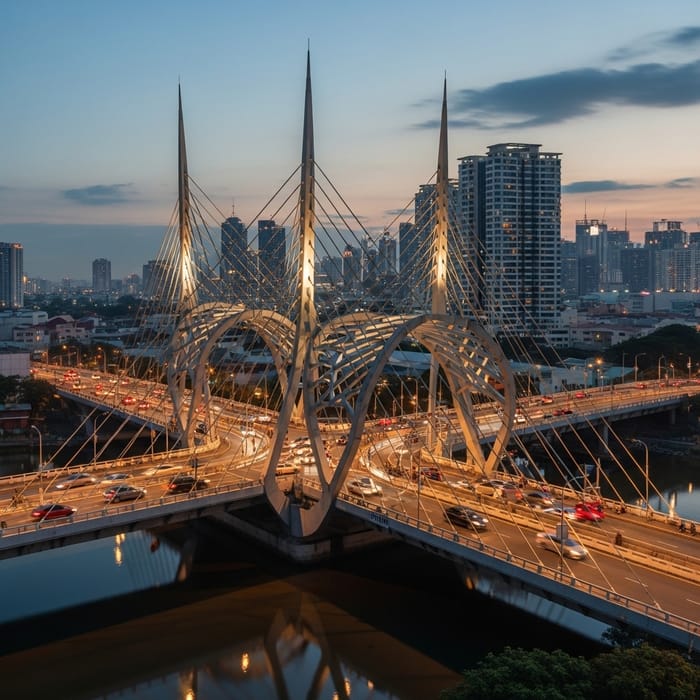 Metro Manila Bridges: Modern Design in Cityscape View Metro Manila Bridges: Modern Design in Cityscape View