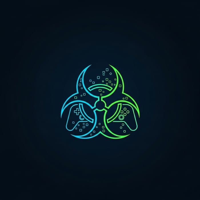 Minimalist Gamer Biohazard Logo Design Minimalist Gamer Biohazard Logo Design