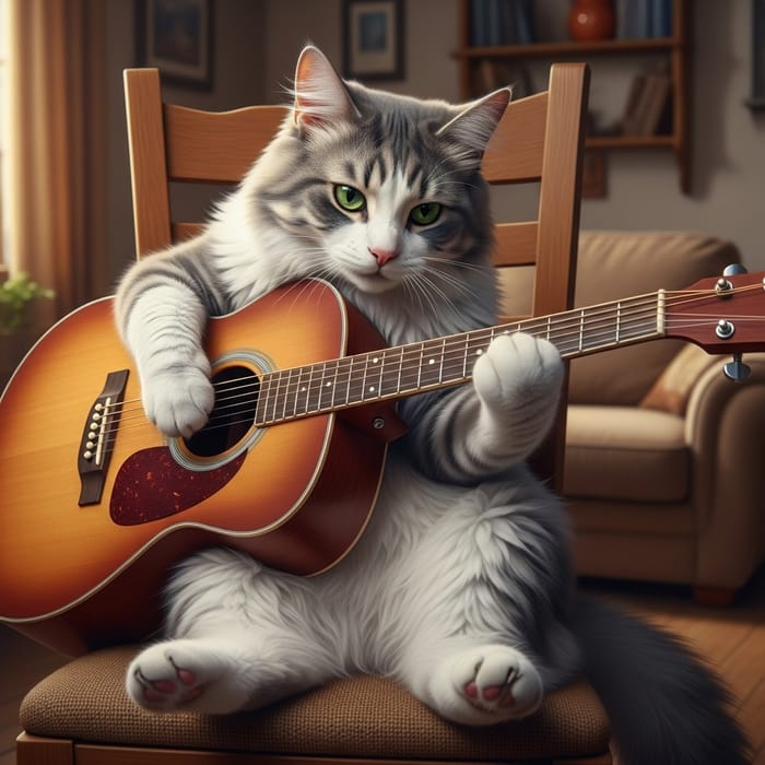 Talented Guitar-Playing Cat