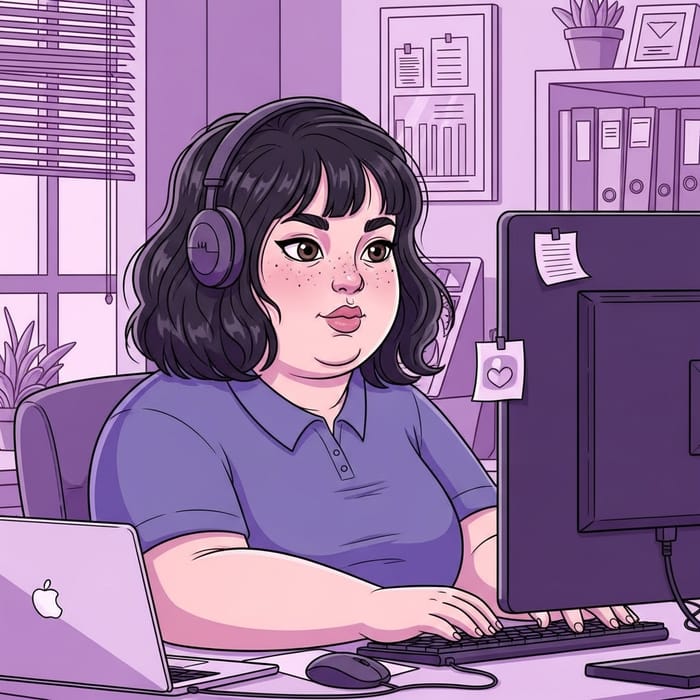 Plump Cheeky Graphic Designer - Cartoon Character Design Plump Cheeky Graphic Designer - Cartoon Character Design