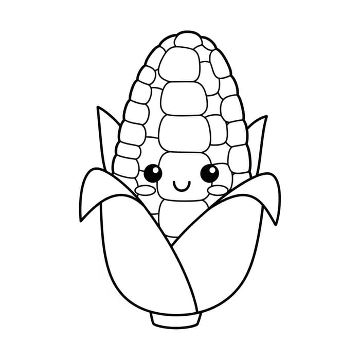 Cute Corn Coloring Page for Kids Cute Corn Coloring Page for Kids