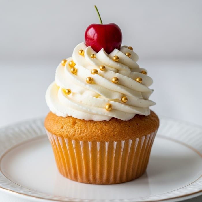 Exquisite Cupcake | Delicious Cream & Cherry Exquisite Cupcake | Delicious Cream & Cherry