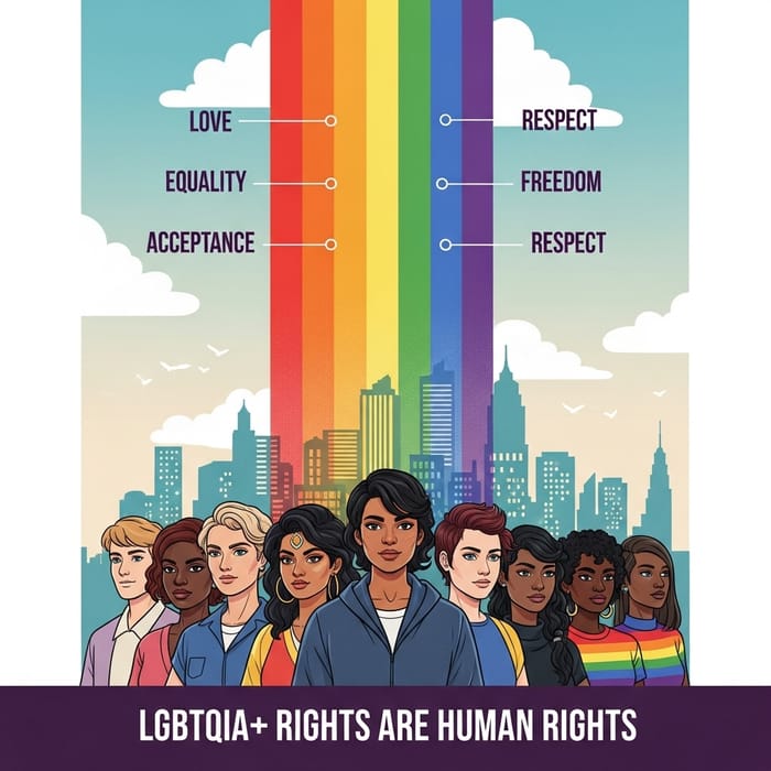 Empowering LGBTQIA+ Rights with Rainbow Poster Empowering LGBTQIA+ Rights with Rainbow Poster