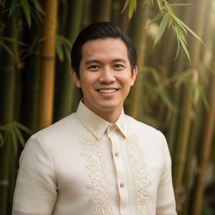 Confident Filipino Male Portrait | Barong Tagalog Fashion