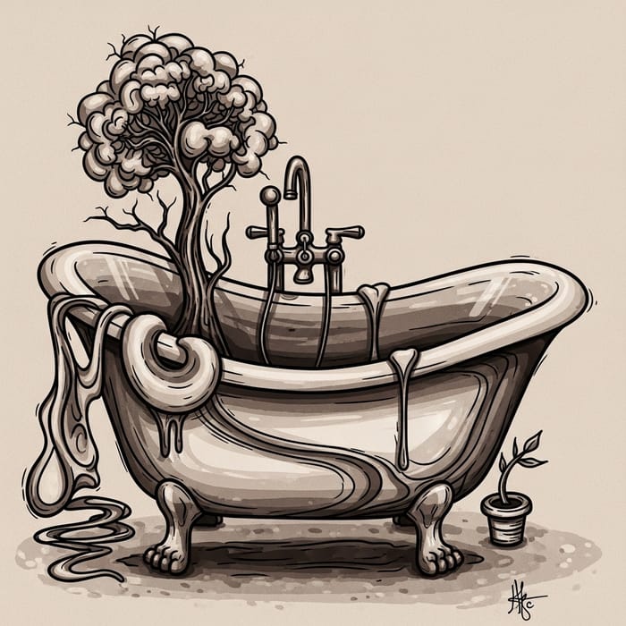 Abstract Art of a Bathtub | A Unique Visual Experience