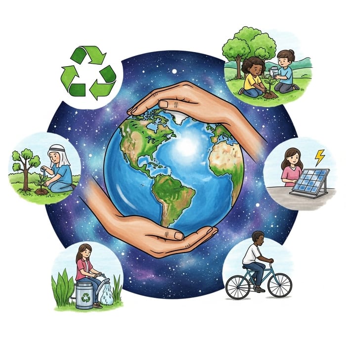 Simple Earth-saving Drawing for Sustainable Conservation Simple Earth-saving Drawing for Sustainable Conservation