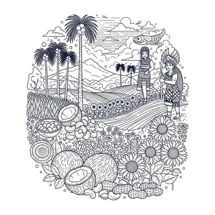Nusantara Line Drawing: Magical Baklava Editions in Navy Palette Nusantara Line Drawing: Magical Baklava Editions in Navy Palette