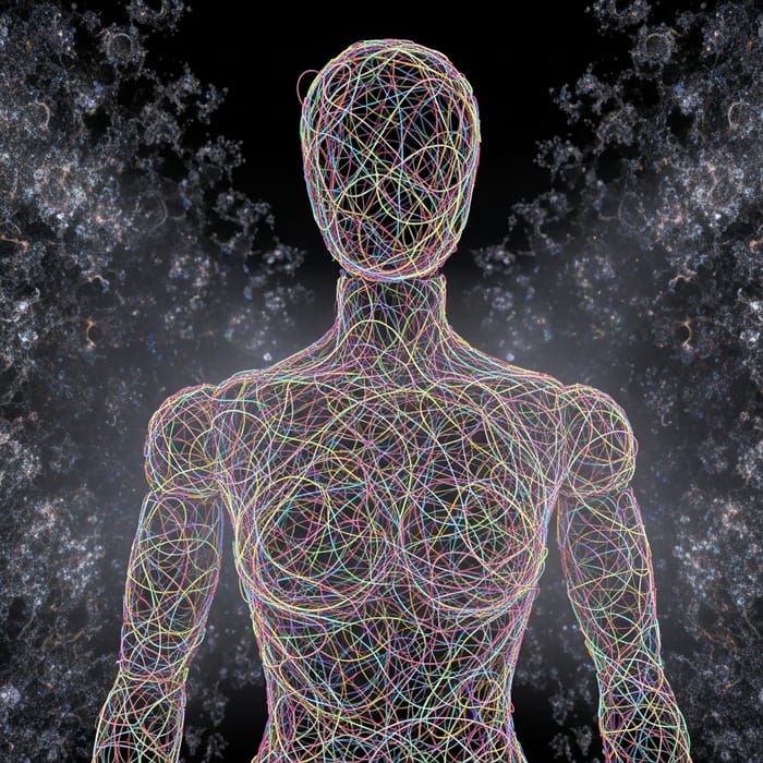 Quantum Entanglement Mannequin in Fractal Mist Macrophotography Quantum Entanglement Mannequin in Fractal Mist Macrophotography