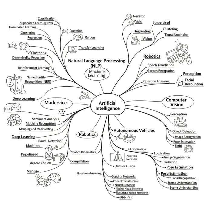 AI Domains Mind Map: Explore AI Tasks and Networks