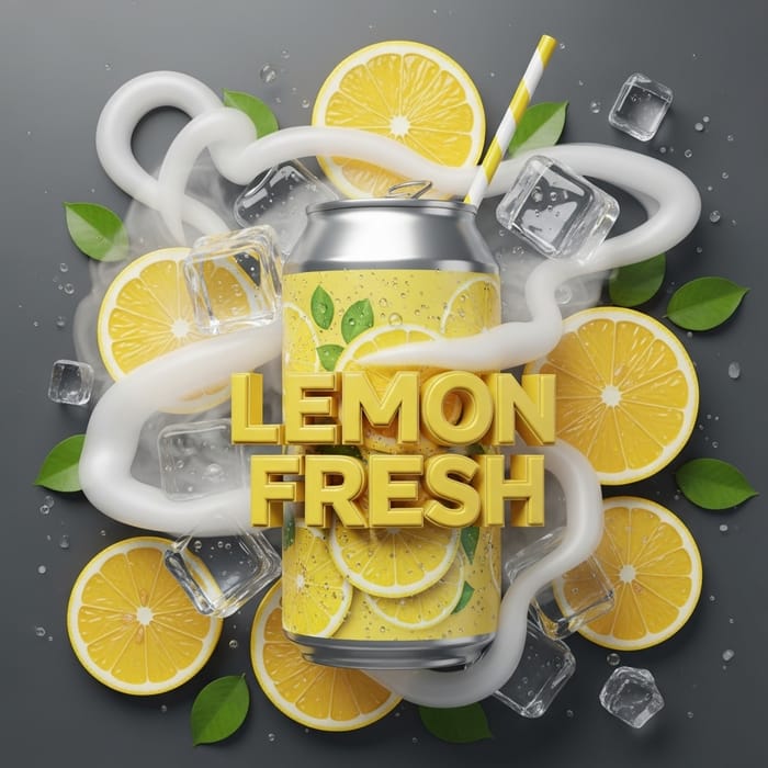 Refreshingly Lemon Fresh Soft Drink Bottle | Realistic 4K Image Refreshingly Lemon Fresh Soft Drink Bottle | Realistic 4K Image
