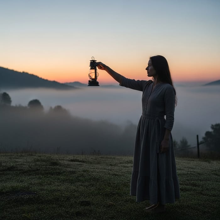 Welcoming the Morning: An Oil Lamp's Dawn Welcoming the Morning: An Oil Lamp's Dawn