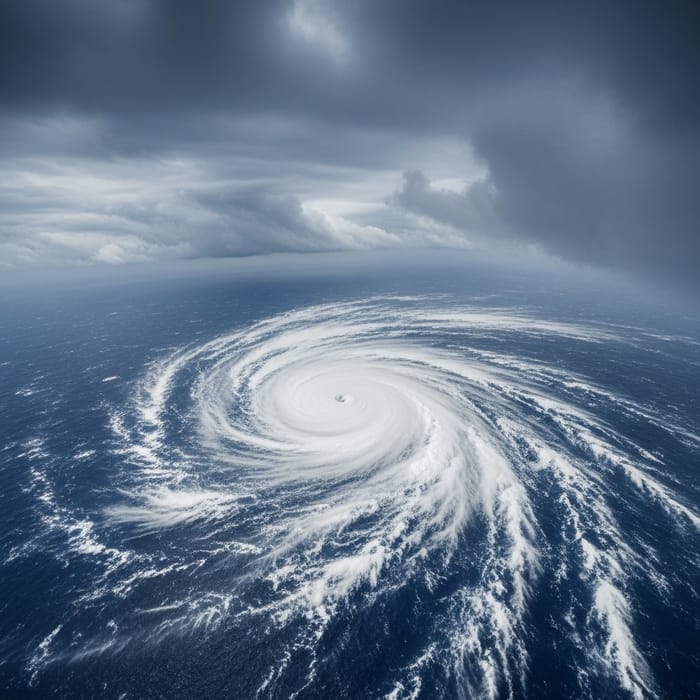 Powerful Typhoon Aerial View - Sublime Force Captured Powerful Typhoon Aerial View - Sublime Force Captured