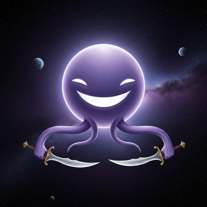 Celestial Purple Space Smile with Dual Scimitars