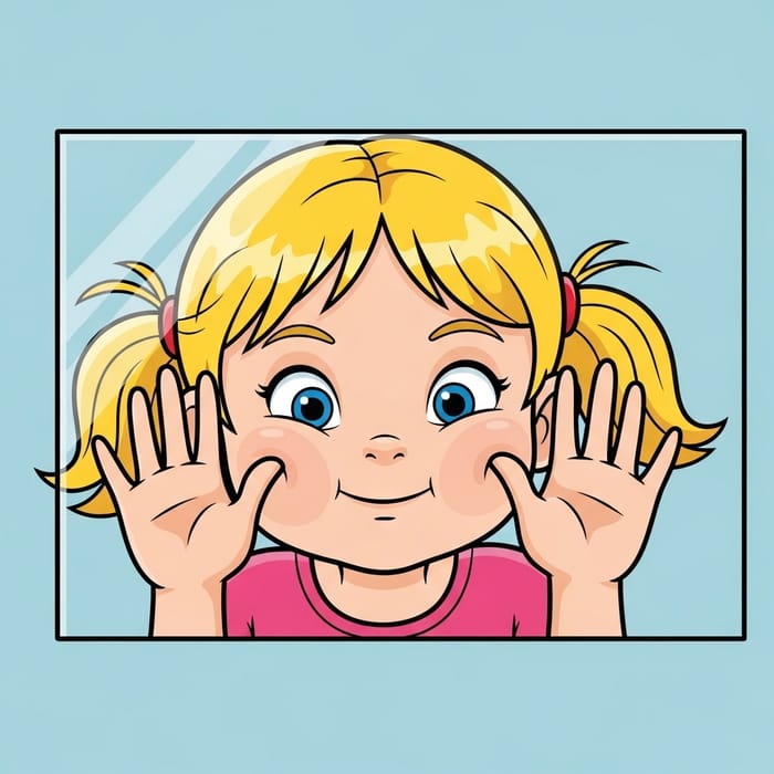 Cartoon Girl Illustration: Childlike Art Style