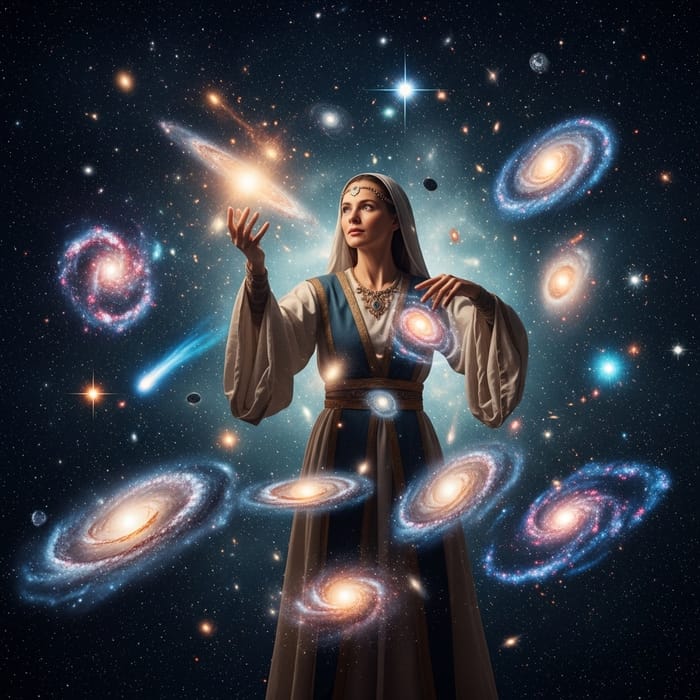Lady Crafting Cosmos: Interstellar Creation Art Lady Crafting Cosmos: Interstellar Creation Art