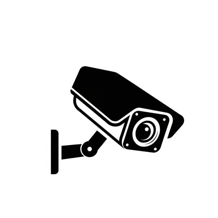 Security Camera Stamp Logo in Black & White Security Camera Stamp Logo in Black & White