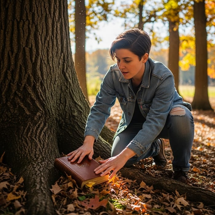 Finding a Book Under a Tree
