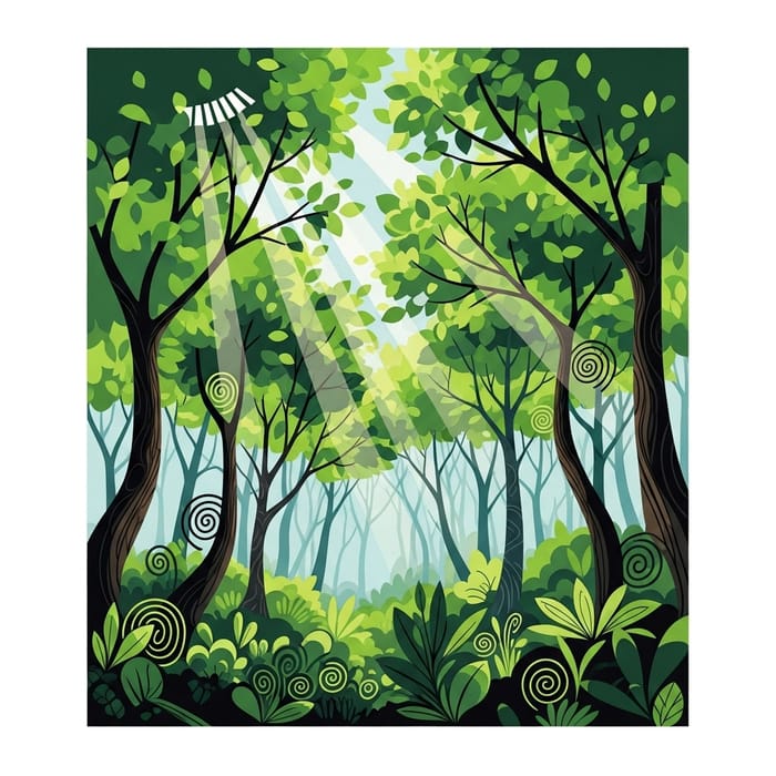 Lush Abstract Forest Art | Dynamic & Harmonious Lush Abstract Forest Art | Dynamic & Harmonious