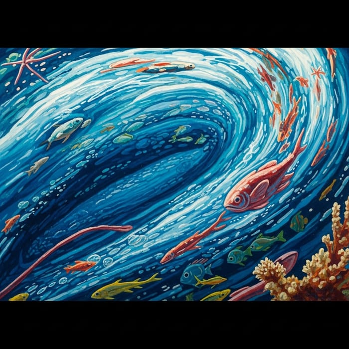 Vibrant Underwater Scene: Ecological Impact Art Vibrant Underwater Scene: Ecological Impact Art
