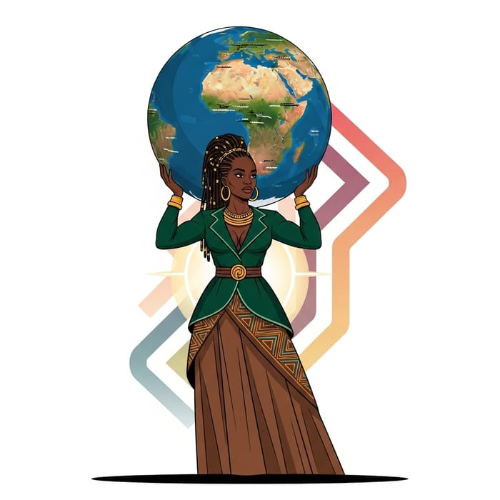 Black Queen with World on Shoulders - Modern Outfit Black Queen with World on Shoulders - Modern Outfit