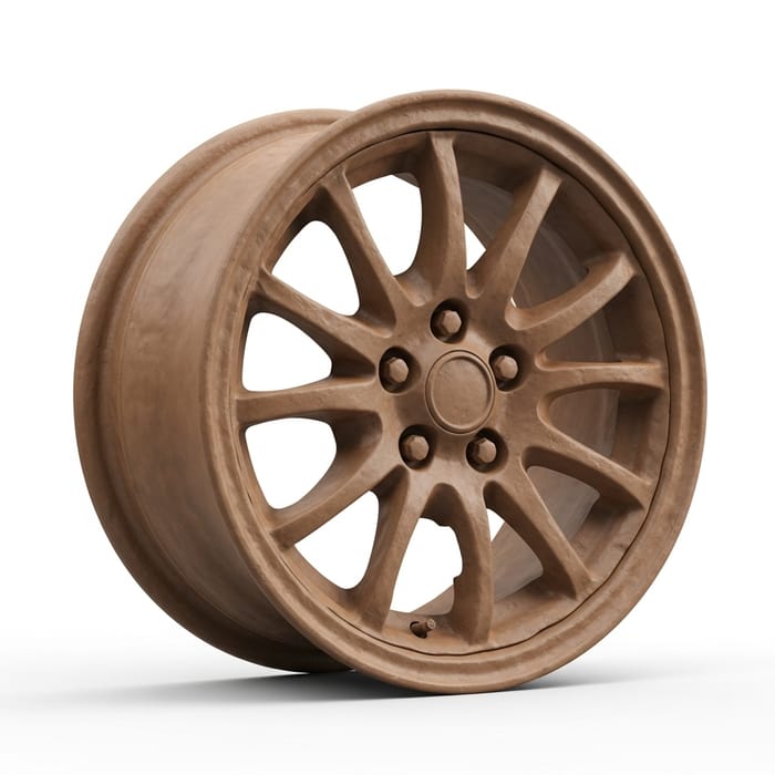 Handcrafted Toyota Corolla Clay Rim Sculpture