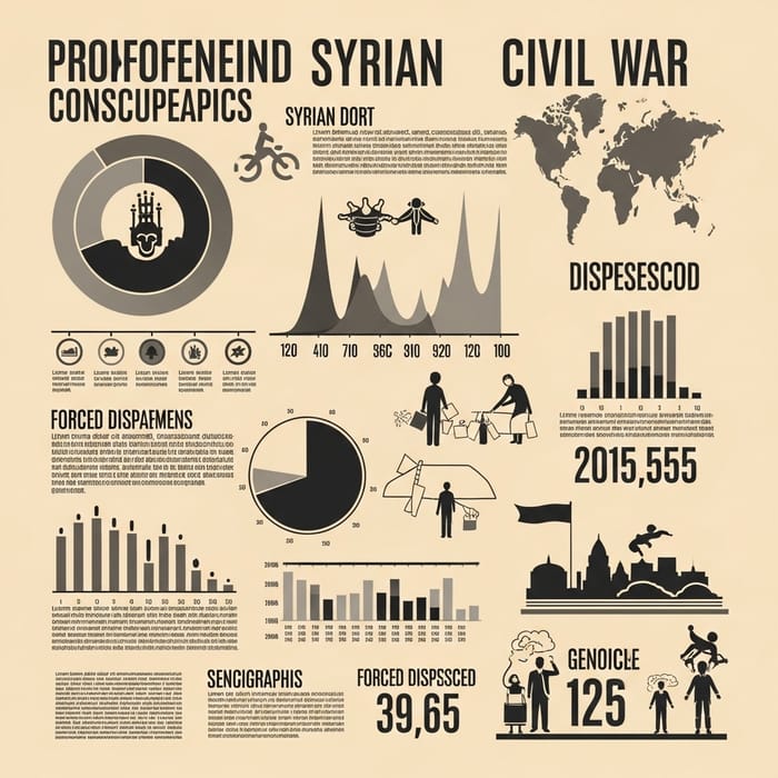 Syrian Civil War Infographic: Social Impact of Displacement and Genocide Syrian Civil War Infographic: Social Impact of Displacement and Genocide